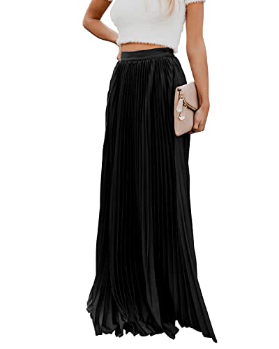 Amazon.com: utcoco Women's Elegant Maxi Skirt High Waisted Pleated