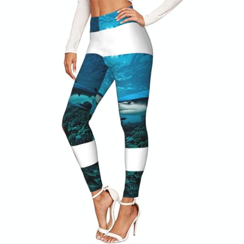 Leggings de compresión azul con estampado marino tacto ultrasuave