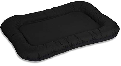 Knuffelwuff Wasserfestes In und Outdoor Hundebett Lucky aus Nylongewebe XXL 118 x 85cm Schwarz - abnehmbarer Bezug - waschbar - für große, mittelgroße und kleine Hunde
