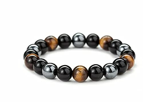 Swara Crystal With Hematite, Tiger Eye, Black Obsidian Modern Bracelet For Men & Women (multicolour) (B09GG53GWY) Amazon Price History, Amazon Price Tracker