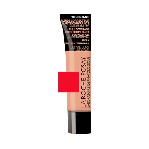 La Roche Posay, Toleriane Base de Maquillaje Fluida Correctora de Alta Cobertura, Larga Duración 16h, Acabado Mate, Corrige, Unifica y Protege, Con SPF 25, Para Todo Tipo de Pieles, Tono: 8, 30ml