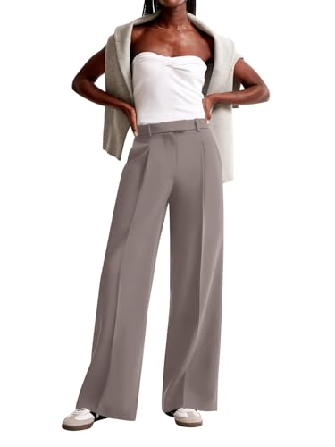 Image of NIMIN Women Wide Leg Pants High Waisted Business Casual Work Trousers Dressy Pants with Pockets