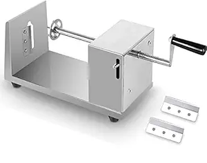Homaxa Stainless Steel Potato Slicer Cutter Machine Twister Curly Spiral French Fry Tornado Manual Stainless Steel Twisted Potato Slicer Spiral Vegetable Cutter 6 x 5.5 x 11.3 inches