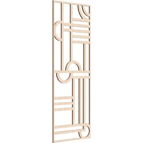 Riverton Decorative Pierced Fretwork Wood Wall Panels, 15 3/8"W x 39 3/8"H x 1/4"T, Red Oak