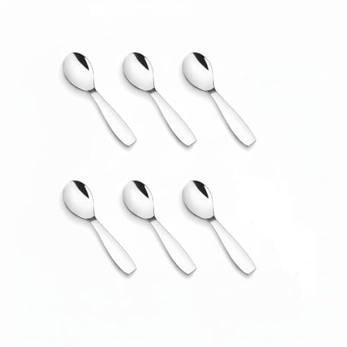 Image of VaaDream Premium Stainless Steel Small Spoon Set - 6 Pieces Masala Spoons | Heavy Duty, Rust-Free, Mirror Finish Cutlery for Everyday Use, Kitchen Compact Size (9.3 cm) Strong & Durable