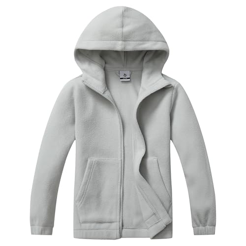 Girls Soft Brushed Fleece Full-Zip Sport Hooded Sweatshirts Kids Lightweight Outwear Jacket