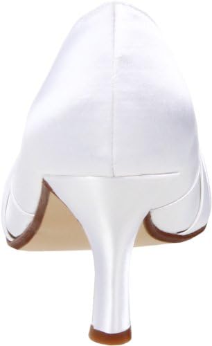 Dyeables Women's Ida Peep-Toe Pump,White Satin,9 B US | Image 2