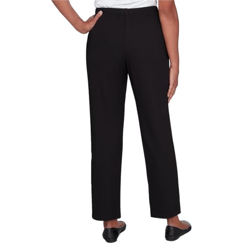 Alfred Dunner Womens Solid Ribbed Knit Straight Leg Pants2