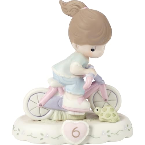 Precious Moments Growing In Grace, Age 6 Brunette Girl Figurine - Porcelain Keepsake for Birthday Celebrations, Collectible Home Décor