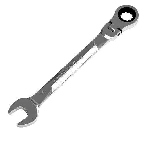 Image of Egofine 18mm Ratchet Wrench Flex Head, Ratcheting Combination Wrench Metric, Industrial Grade Gear Spanner with 12 Point Box End, 72-Teeth Ratchet, Chrome Vanadium Steel