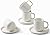 MIUFA Set of 4 Espresso Cups And Saucers In Stronger Porcelain 3.5oz,Mini Coffee Mugs Demitasse Cups
