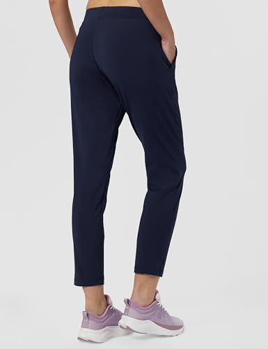 Image of Enamor Mid Rise 7 /8th Length Drawstring Closure Travel Pants for Women - Relaxed Fit, Quick Dry, Antimicrobial - E068