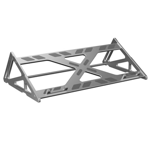 Aluminum Keyboard Display Stand for 60–75% Keyboards, Single-Layer Stackable Rack, CNC Machined Mecha Frame with Silicone Pads – Silver