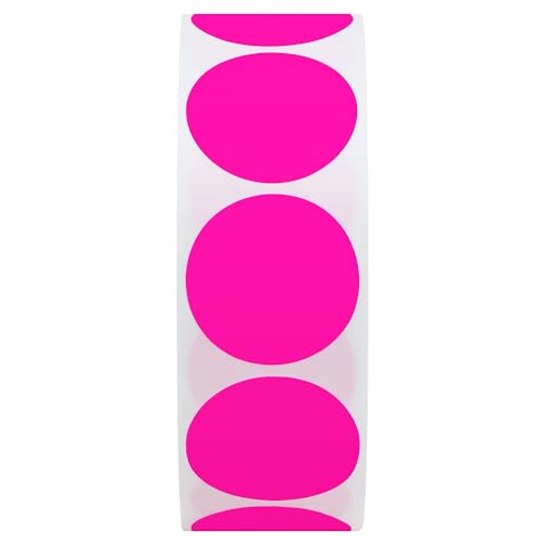 Hylabelest 25mm Runde leere fluoreszierende rosa Paster Aufkleber Insgesamt 1000 Punkte Target Selbstklebend pro Rolle