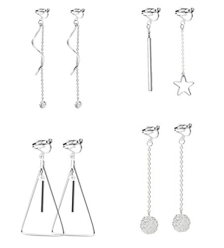 Lot de 4 paires de boucles d'oreilles à clip Cover