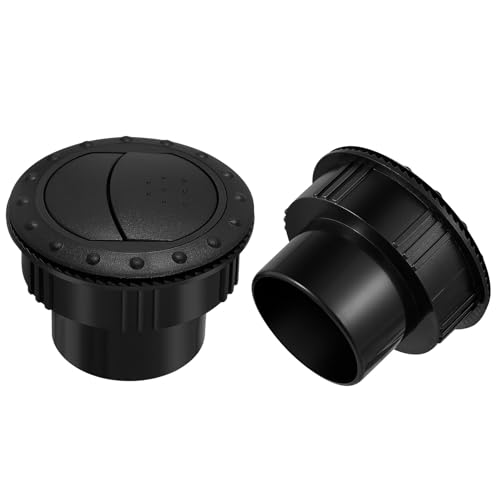 Toyvian Auto Klimaanlagen Entlüftungsauslass, 2er-Pack 60mm A1176, Verstellbares Schwarz Lüftungsgitter, KFZ Zubehör für Pkw Wohnmobile, ATVs und Yachten