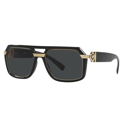 Versace Man Sunglasses Black Frame, Dark Grey Lenses, 58MM