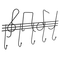 BESPORTBLE Nordic Metal Music Note Key Holder Wall Mount Decorative Hook for Hallway Storage Coat Rack with Unique Musical Design for Keys and Items