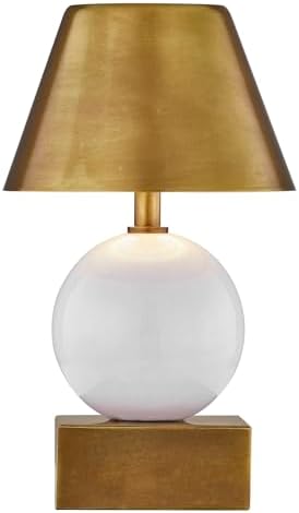 Savoy House Coco & Dash 11-CD06RC-CB Silas 9" Traditional Rechargeable Integrated LED Metal Table Lamp in Ceramic and Brass Finish with Plated Brass Shade