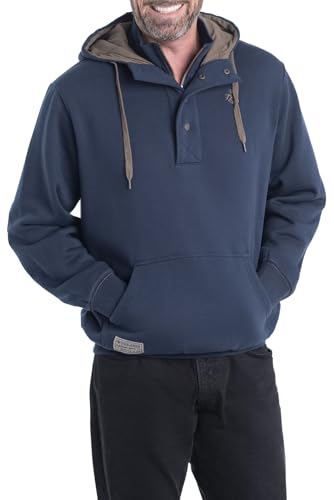 Legendary Whitetails Men's Standard Tough As Buck 1/4 Zip Action Hoodie, Midnight Navy, X-Large