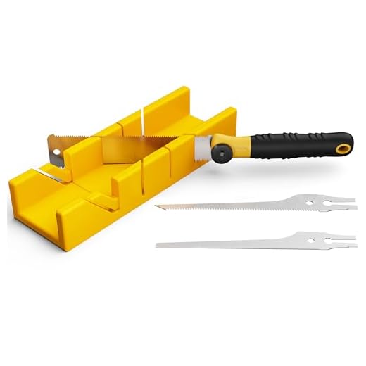 GARTOL 4-Piece Miter Box and Japanese Pull Saw Set, Mini Hand Saw with 3 Replaceable Blades, Precise 45°/90° Angle Cutting Tool for Baseboard, Trim, Picture Frames & DIY Woodworking