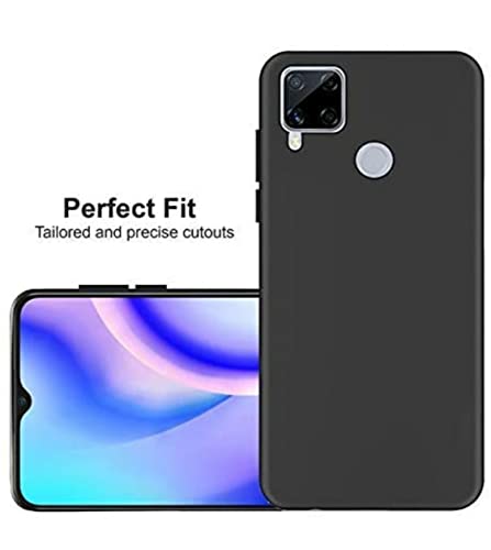 Image of Mobile Back Cover Case for Oppo C15 (Silicone Case|CameraProtection|Black SC1510)