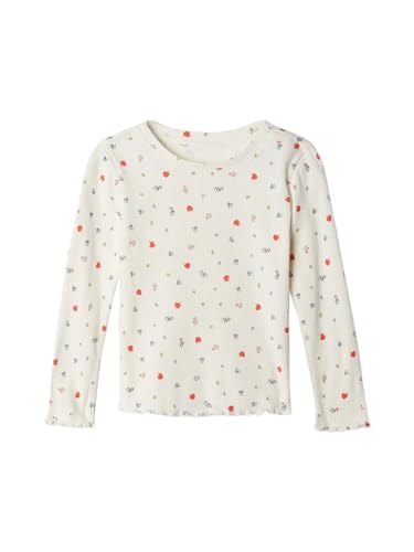 GAP Baby Girls Long Sleeve Ribbed Top Ivory Frost Floral 3YRS