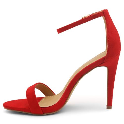 Image of Shoe Land Women's High Heels - Open Toe Stiletto Heels with Adjustable Ankle Strap | Dressy Sexy Strappy Heeled Sandals for Wedding, Prom, Party & Evening Wear