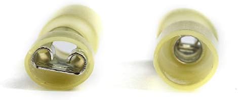 10PCS Insulated Yellow Heat Shrink Female Spade Butt Crimp Terminal 12-10AWG Electrical Wire Cable Terminal Connector 4.0-6.0mm VUQLDHAYZ