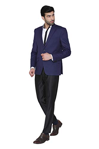 Image of WINTAGE Men's Linen Tailored Fit Solid Evening /Casual Blazer Coat Jacket : Black