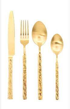 Ménagère 24pcs vintage stone cutlery set en acier inoxydable 18/10