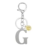Application: Ce porte-clés tournesol avec lettre A-Z est idéal comme pendentif de sac, porte-clés pour clés ou pendentif de portefeuille. C'est un cadeau attentionné qui diffuse une énergie positive et ajoute une touche spéciale aux objets du quotidien, parfait pour des occasions comme les anniversaires, Noël, la Saint-Valentin ou les diplômes.