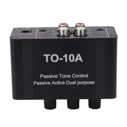 Ecualizador Pasivo Profesional con Control de Graves y Agudos, Carcasa de Metal, Controlador de Volumen para Estudio Casero, Sistema de Música PC, Entrada/Salida 3.5 mm, Alimentación 12 V miniatura 2