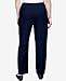 Alfred Dunner Women’s All Around Elastic Waist Cotton Short Twill Pants - Pull-On Style, Classic Cut, Figure Flattering Relaxed Fit, Navy, 18