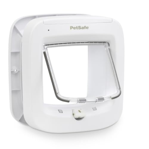 PetSafe, Microchip Activated Cat Flap, Exclusive Entry, Easy Install, 4 Way Manual Locking, Energy Efficient, Draught Excluder, Convenient - WHITE