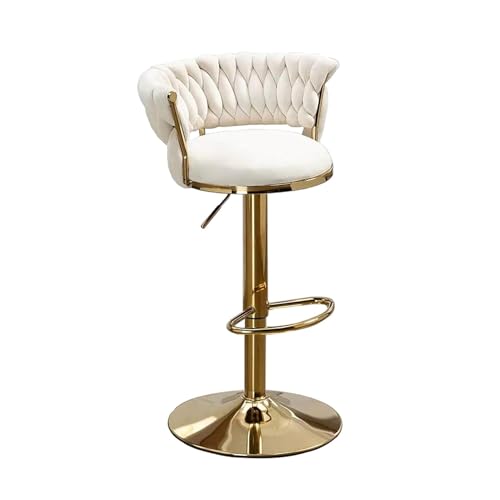 Barhocker 4er set mit lehne, 360° Drehbar Barstühle mit Golden...