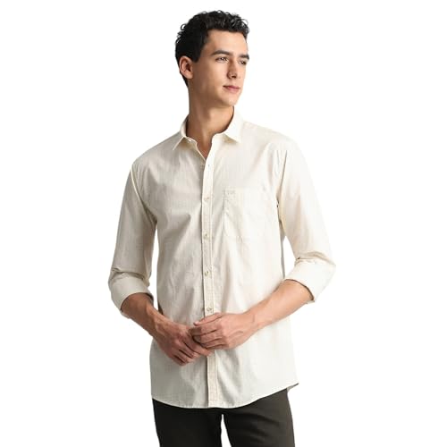 Image of Peter England Men's Cotton Slim Fit Print Shirt