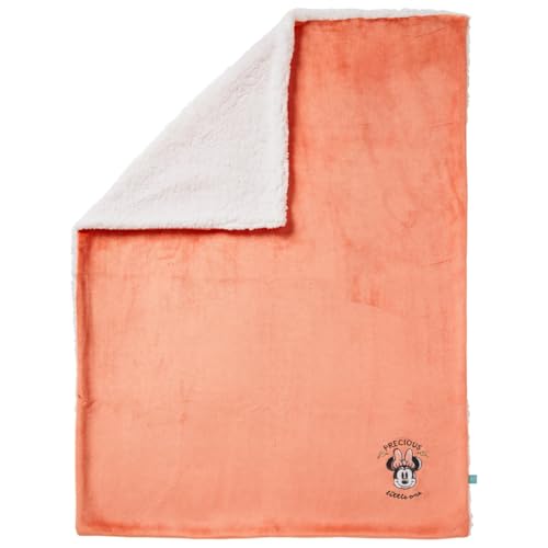 Babycalin - Couverture bébé Naissance 75x100 cm Minnie Good Morning Disney Baby - Couverture bébé naissance ultra douce en flanelle brodée doublée sherpa...