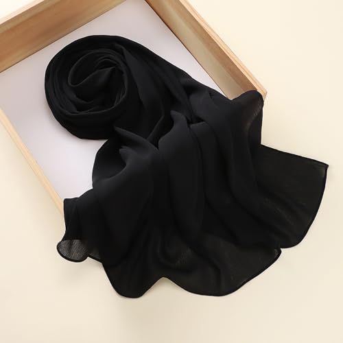 Premium Long Crinkle Chiffon Hijab Scarf for Women, Very Soft Muslim Head Scarfs2