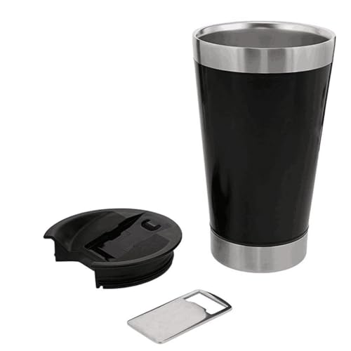 Copo Térmico com Tampa E Abridor 473ml Cerveja Café Inox Beer Cup Gelada Quente Caneca