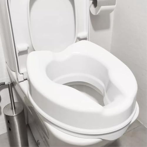 OrtoPrime Réhausseur WC universel pour adulte 15 cm - Réhausseur WC orthopédique pour adultes - Adaptateur WC pour personnes handicapées (sans couvercle)