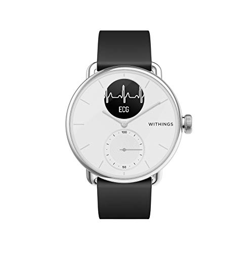 Withings ScanWatch ハイブリッド スマートウォッチ、ECG、血圧モニター、酸素濃度計付き、38 mm、ホワイト