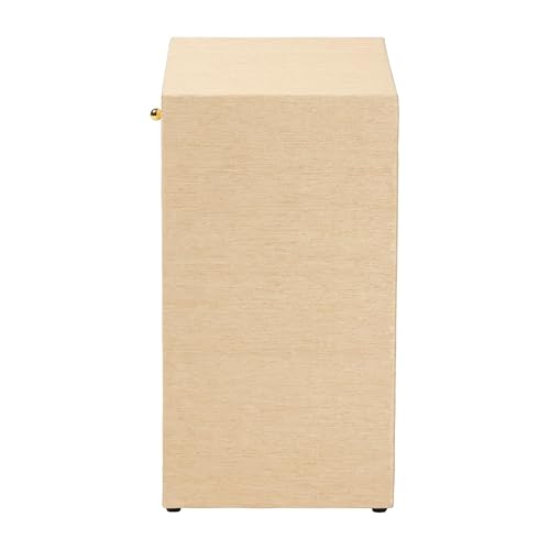 Bali & pari William Grasscloth 1-Drawer Nightstand with Open Shelves - Woven Texture Bedside Table with Gold Knob, Modern Coastal Accent Table for Bedroom - Image 5