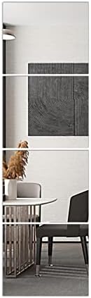 Delma Wall Mirror Tiles,12'' x 10'' x 4PCS, Glass Frameless Body Mirror, Over The Door Mirror for Bedroom (12''x10''-4PCS)