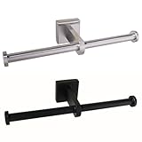 Photo Gallery eawfgtuw porta rotolo di carta igienica doppio in acciaio inox, montaggio a parete, con rastrelliera portaoggetti, dispenser di carta igienica in metallo antiruggine 304, per cucina domestica (nero) Photo Gallery eawfgtuw porta rotolo di carta igienica doppio in acciaio inox, montaggio a parete, con rastrelliera portaoggetti, dispenser di carta igienica in metallo antiruggine 304, per cucina domestica (nero)