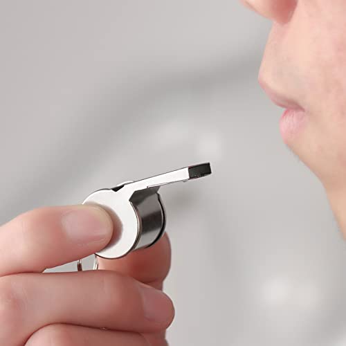 Silbato metálico para árbitro deporte con cuerda miniatura 6