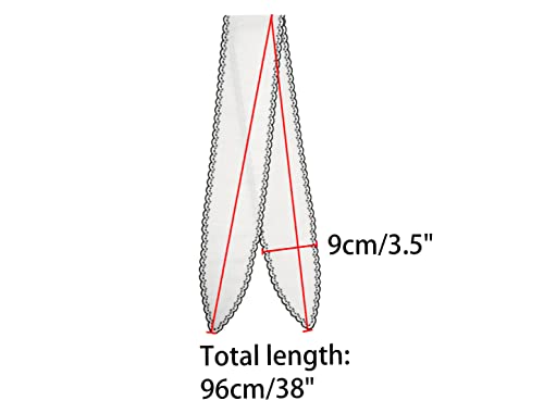 Allegra K Silk Like Ribbon Scarf Lace Embroidery Pure Skinny Neckerchief Long Narrow Waistband Hairband3