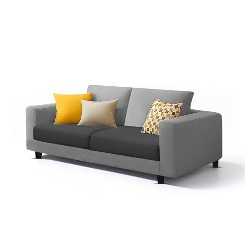 Image of Galib 3+2 Seater Sofa Set for Living Room (Black Grey Fabric) Premium Fabric Sofa Set