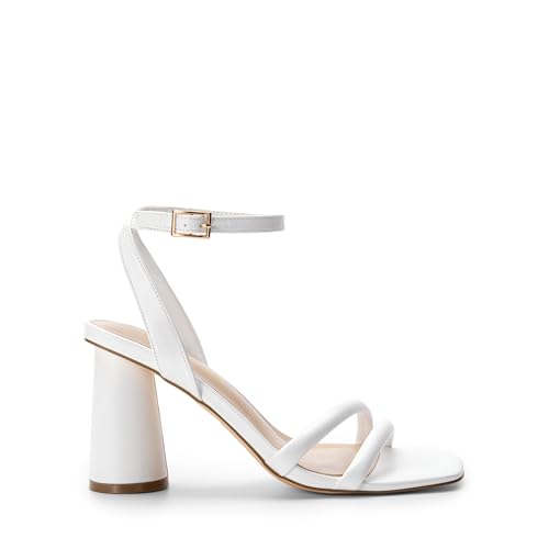 Image of DREAM PAIRS Women's Strappy Round Heels Sandals | Square Open Toe Heels, Ankle Strap, Dress Shoes for Party