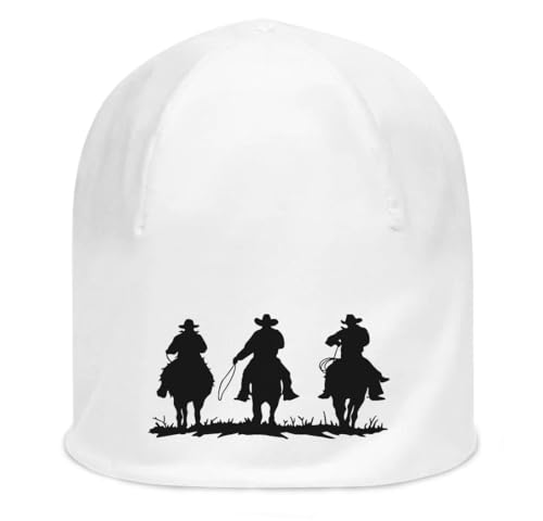 Bonnet en coton extensible Cowboys Riding Horses pour éviter le froid sans serrer